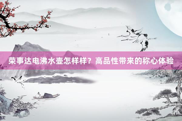 荣事达电沸水壶怎样样？高品性带来的称心体验